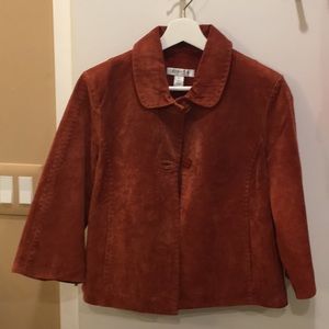 Suede jacket in dirty orange